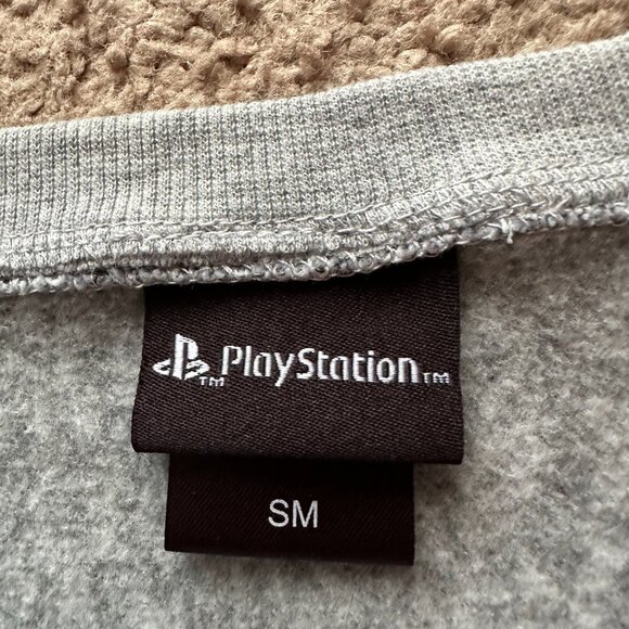 Playstation Sweater Mens Small Crewneck Long Sleeve Grey Pullover Fair Isle - Picture 3 of 10